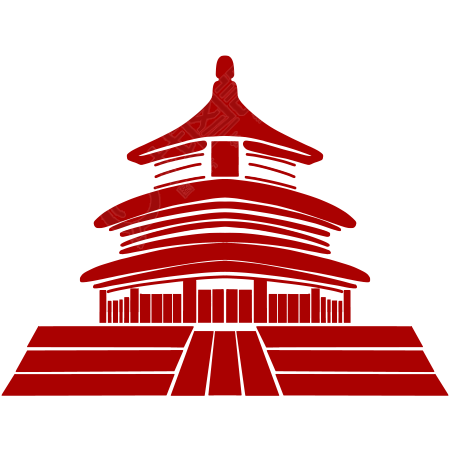 雄伟壮观的天坛红色剪影