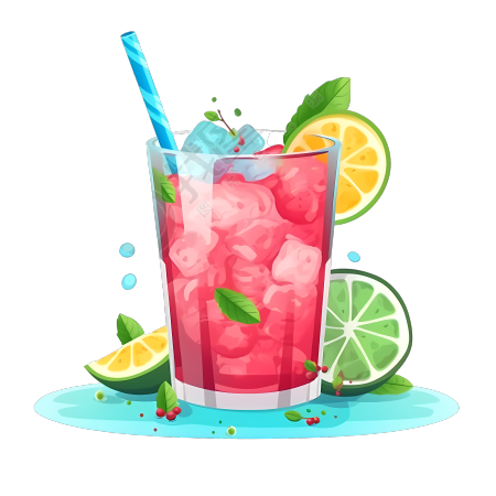 清爽西瓜冰沙插画设计