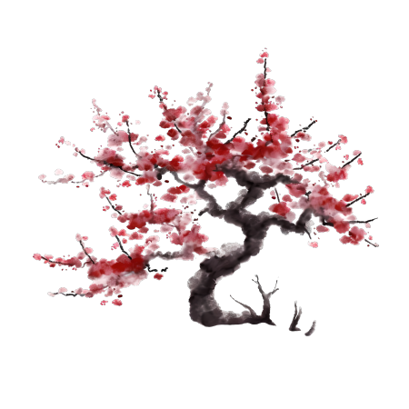 红色梅花树高清图形素材