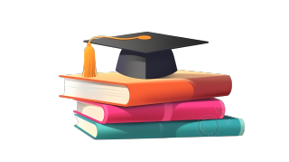 书籍上面的学士帽素材图
