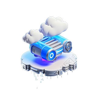 3D立体未来感云计算素材