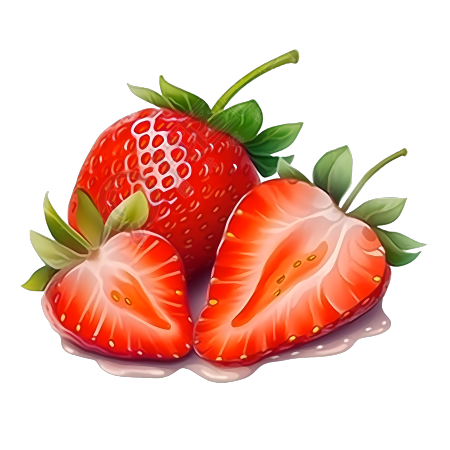 切开的水果美味草莓插画PNG