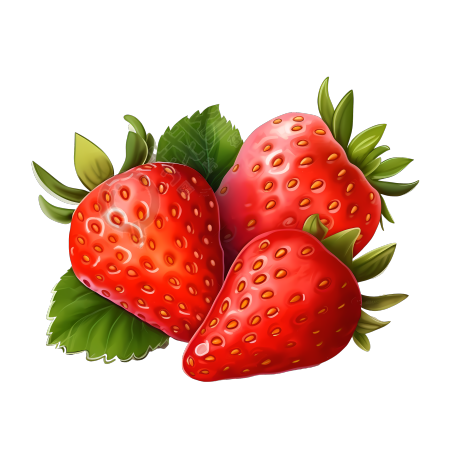 手绘新鲜草莓商用插画素材