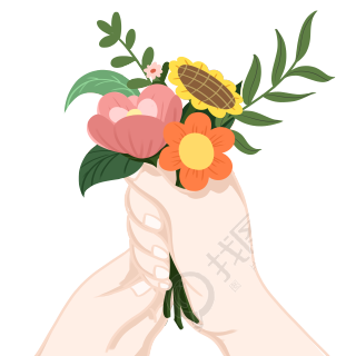 父亲节送给爸爸的鲜花插画素材