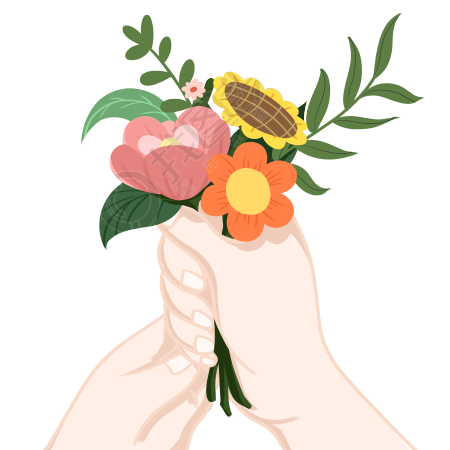 父亲节送给爸爸的鲜花插画素材