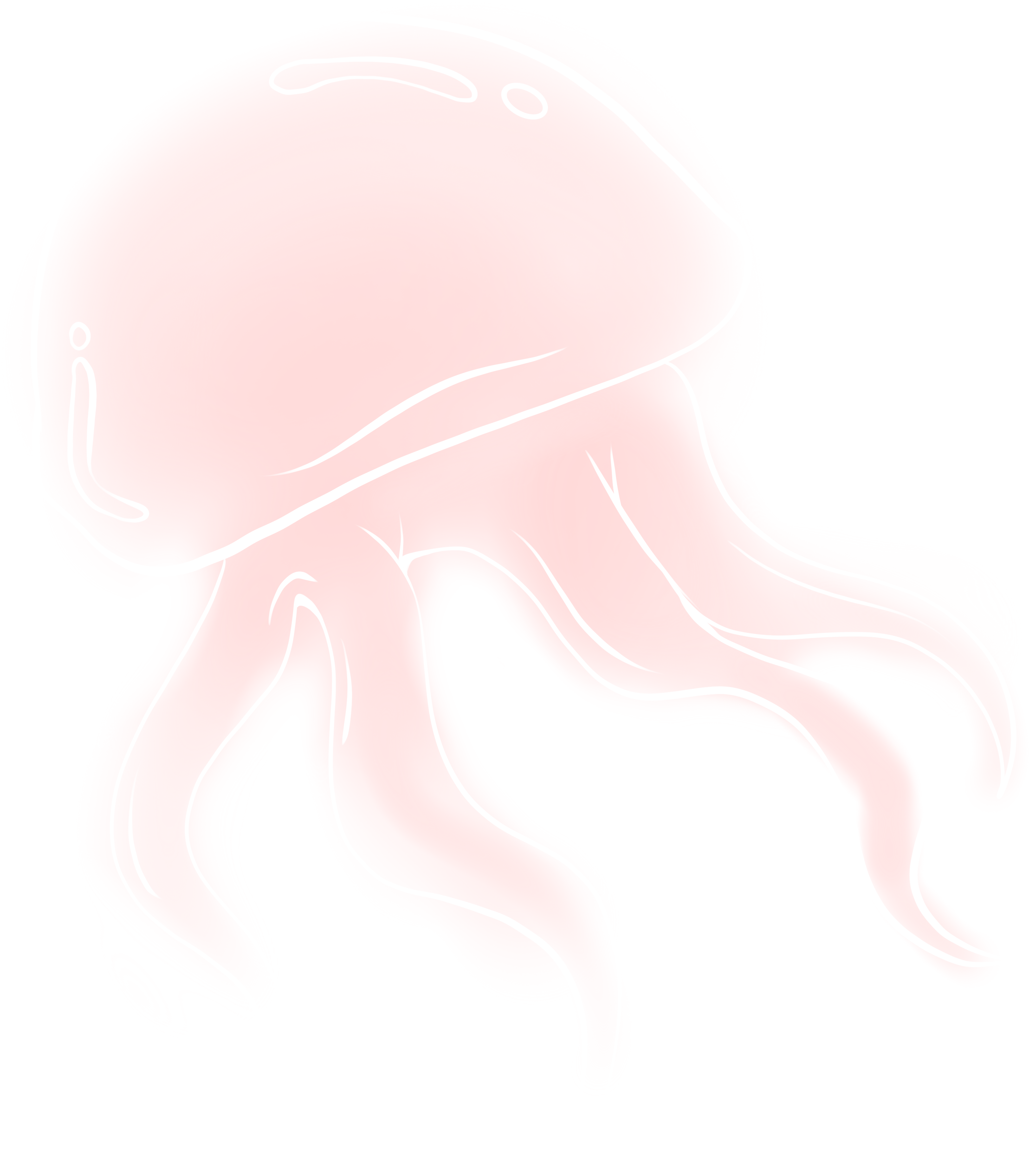透明背景浅粉色水母插画素材