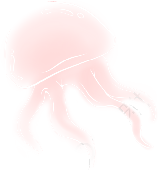 透明背景浅粉色水母插画素材