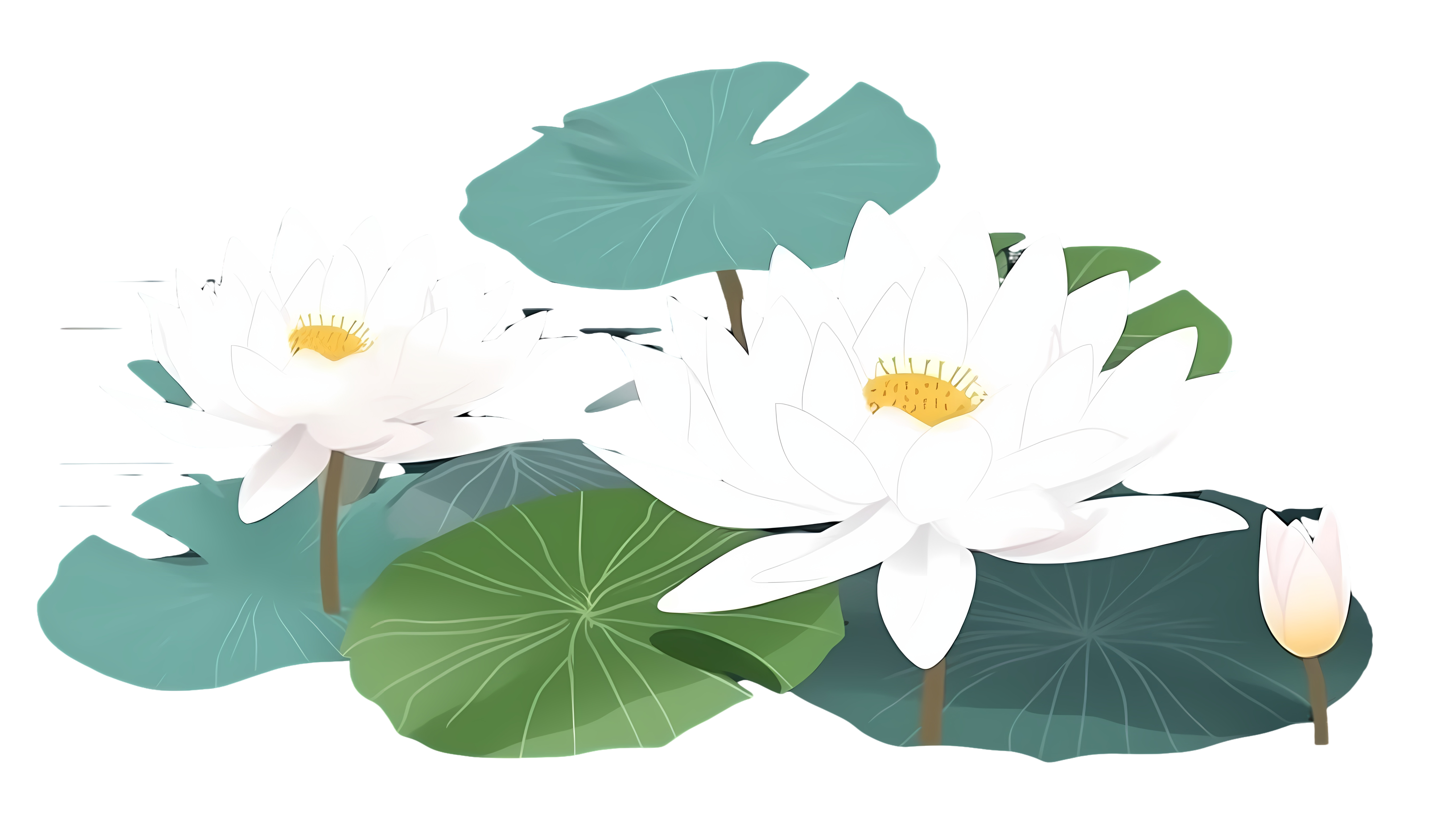 清新莲花插画设计元素