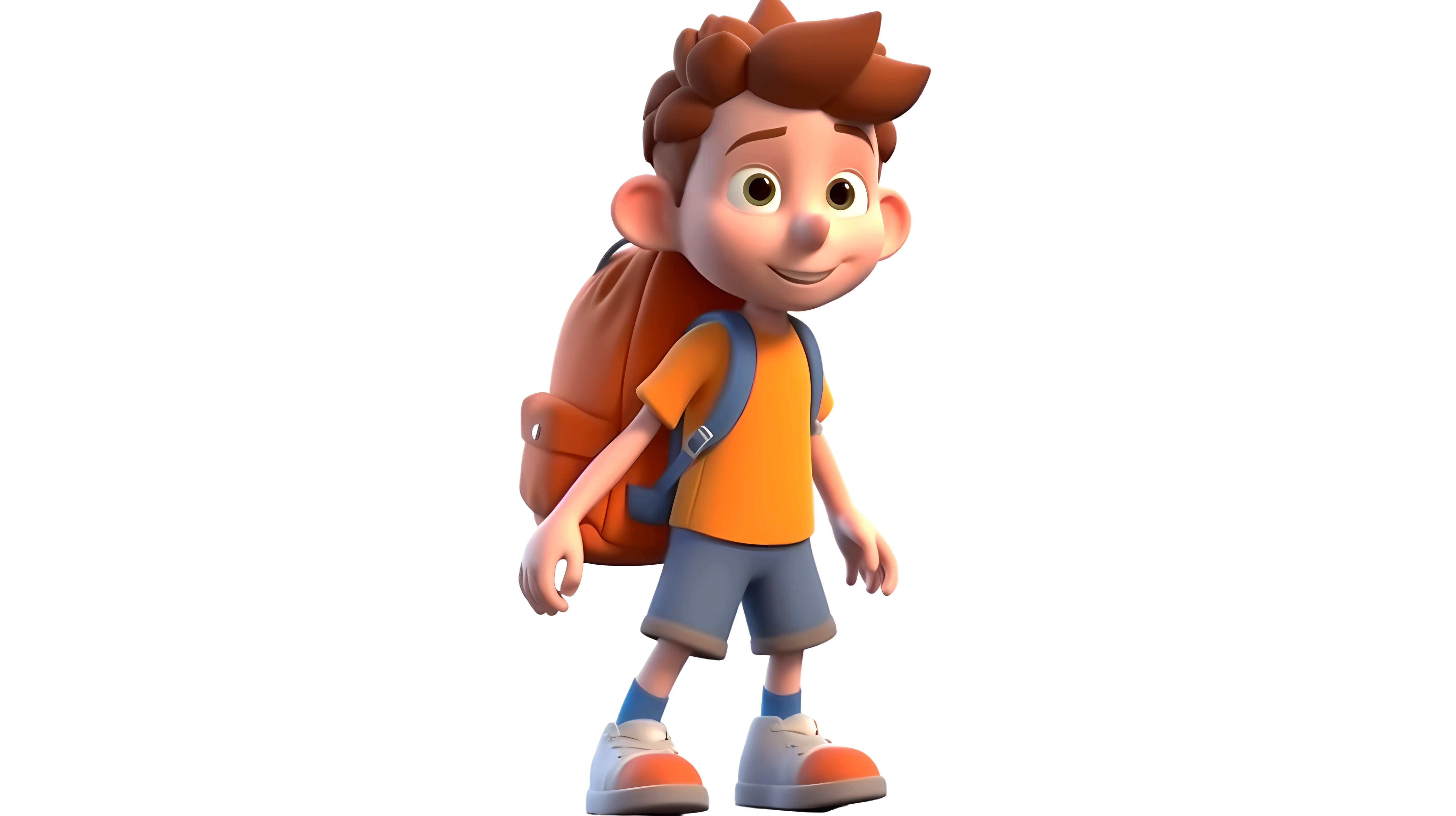 可商用3D卡通小学男孩PNG图形素材