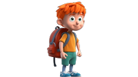 可爱生动3D卡通男孩PNG图形素材