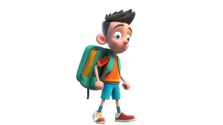 可爱生动的3D卡通男孩PNG图形素材