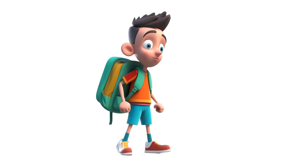 可爱生动的3D卡通男孩PNG图形素材