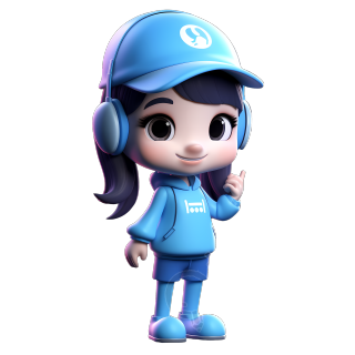 戴着耳机听音乐的小女生元素