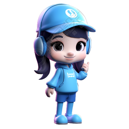 戴着耳机听音乐的小女生元素