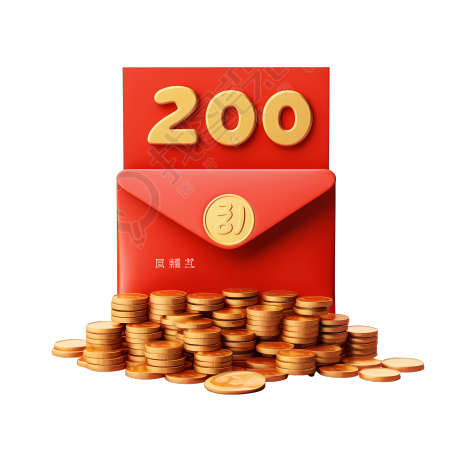 金币红色红包素材图