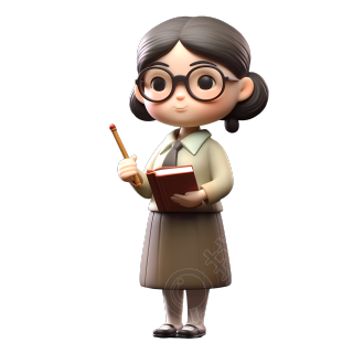 戴眼镜的女教师高清素材