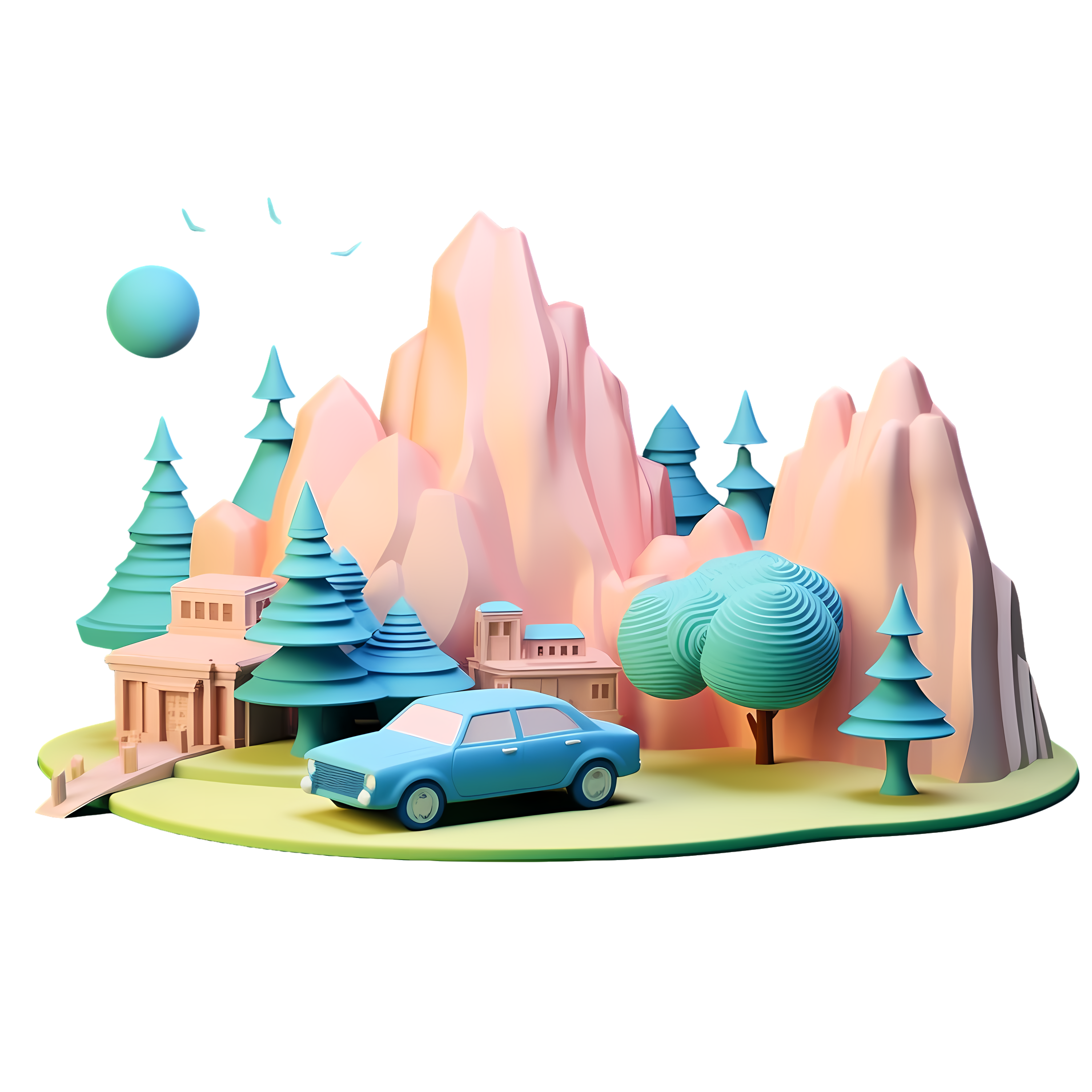 简约风景插画设计PNG图形素材