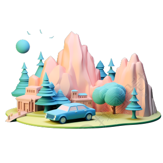 简约风景插画设计PNG图形素材