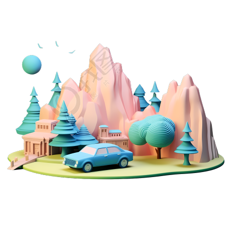 简约风景插画设计PNG图形素材