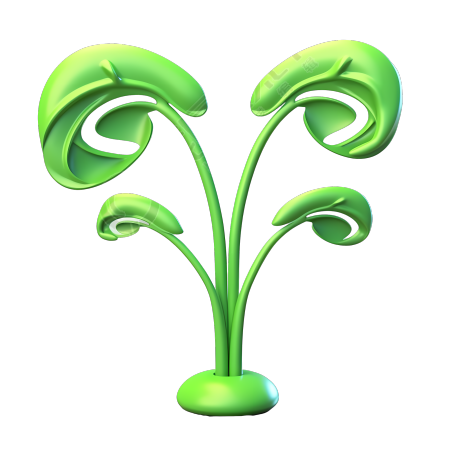 3D立体绿色植物插画素材