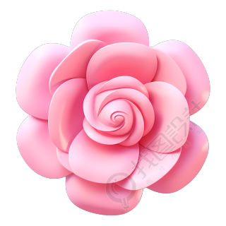 唯美粉色花朵立体素材