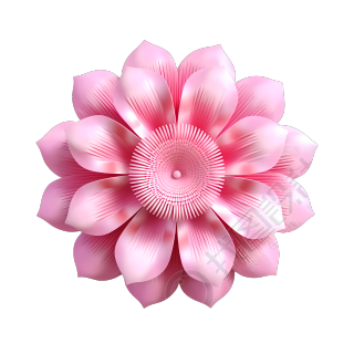3D立体粉色花朵PNG素材