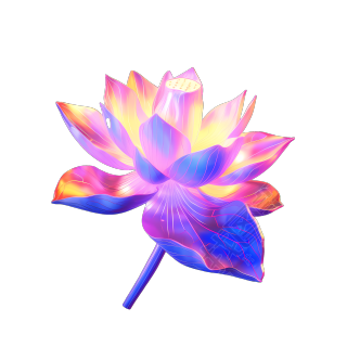 荷花PNG多维立体线描素材