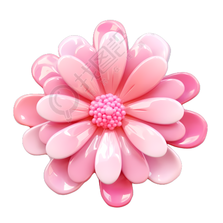 光泽感粉色花朵PNG插画