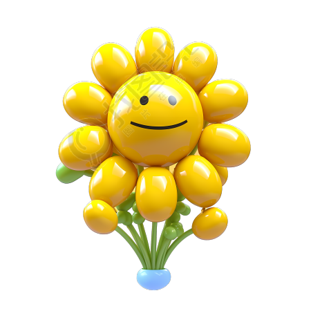 3D立体卡通花艺气球素材