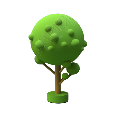 绿色数字大树商用插画