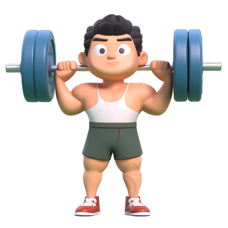 举重的男生商用插画素材