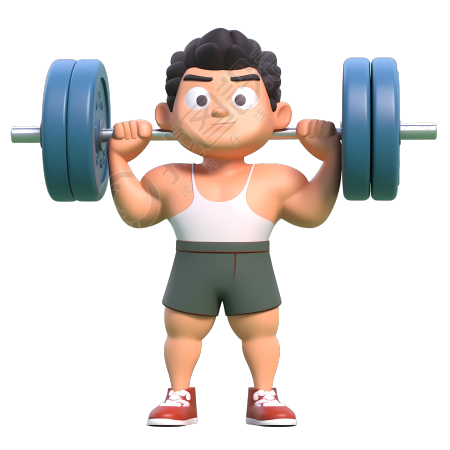 举重的男生商用插画素材