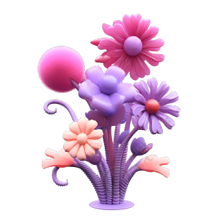 花束立体造型PNG素材