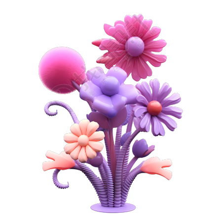 花束立体造型PNG素材