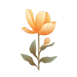 手绘唯美黄色花朵插画素材