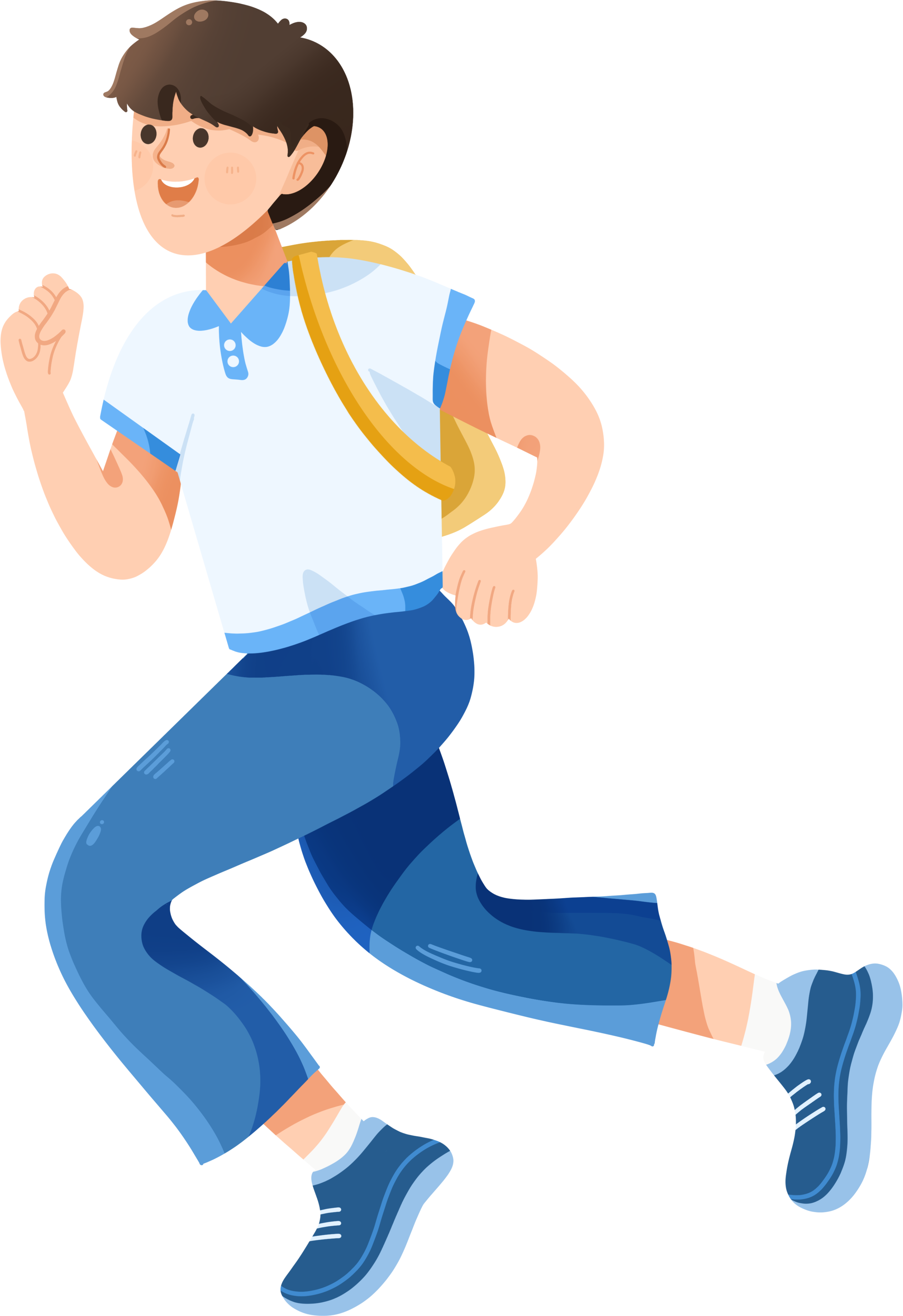 穿校服奔跑的男孩素材