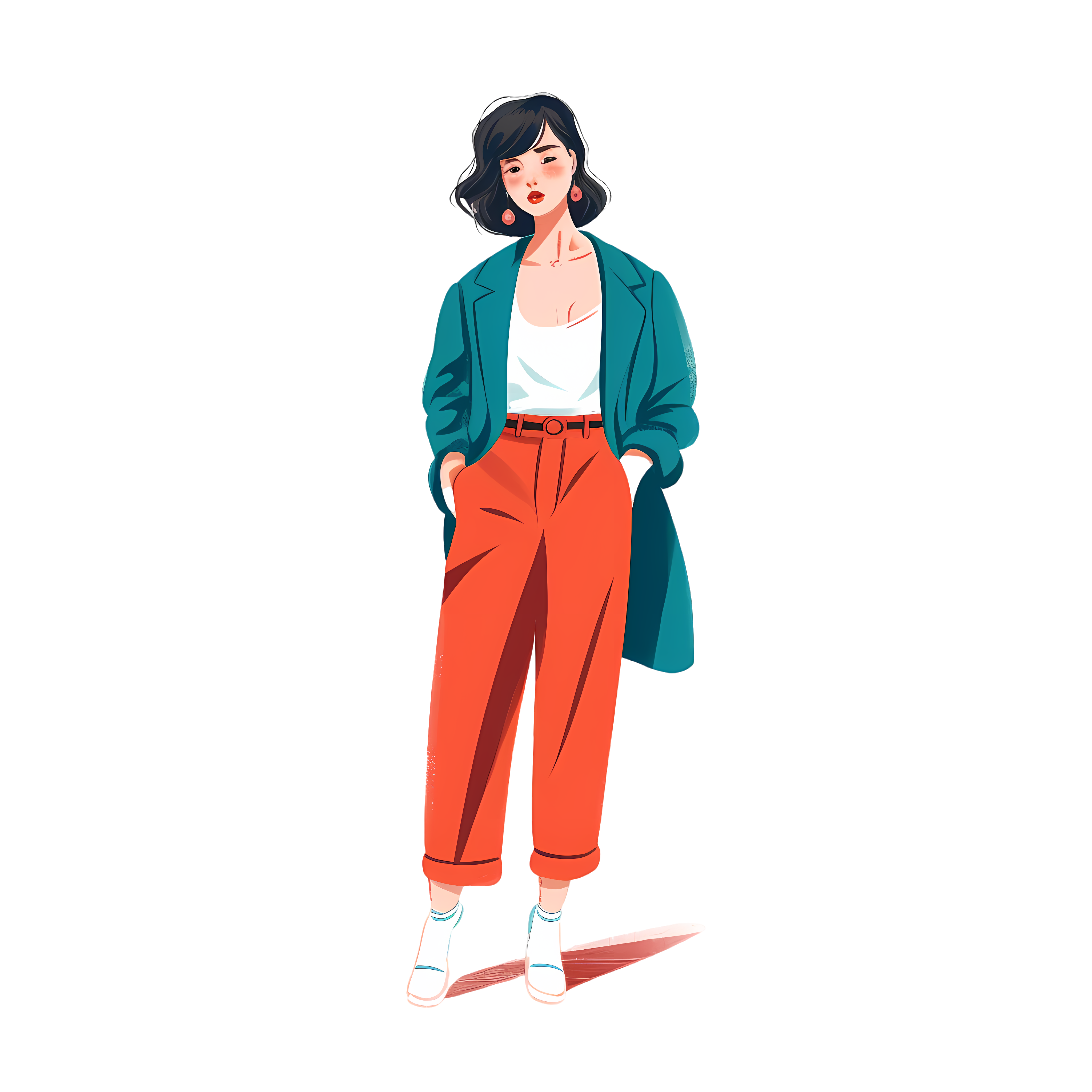 简约风时尚女性平面插画