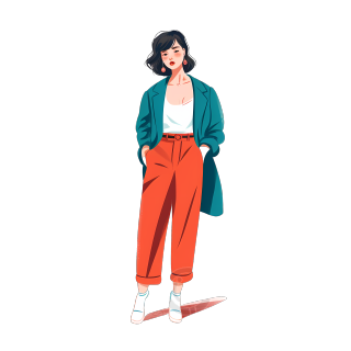 简约风时尚女性平面插画