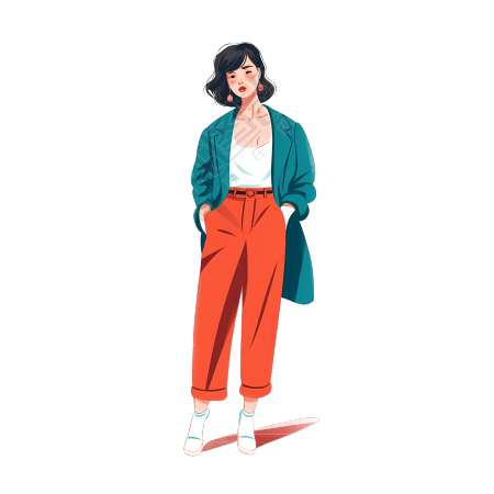 简约风时尚女性平面插画