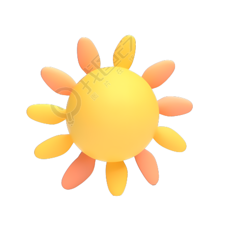 3D立体太阳可商用素材