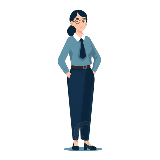 可商用戴眼镜的女老师插画
