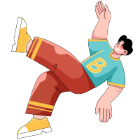 夸张身体比例的男生跳街舞元素
