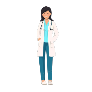 穿医生服的女医师插画