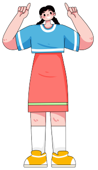 卡通双马尾女孩开心大笑素材