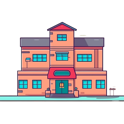 简约卡通学校建筑PNG图形素材