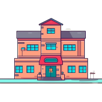 简约卡通学校建筑PNG图形素材
