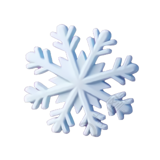 透明背景立体雪花图形素材