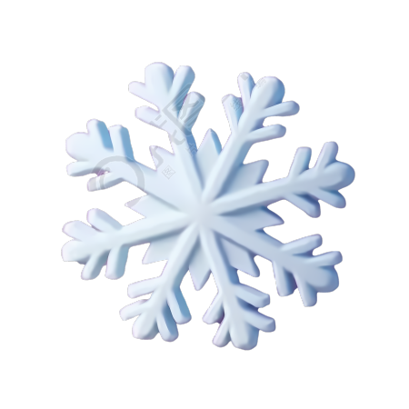 透明背景立体雪花图形素材