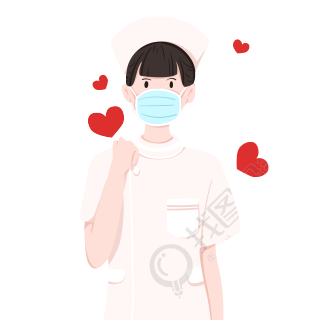 爱心环绕的心理护士商用插画
