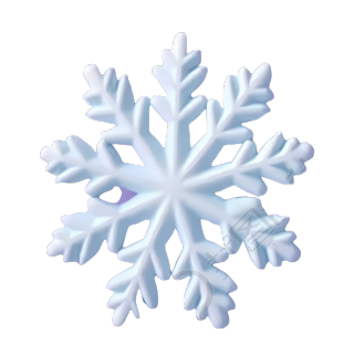 3D立体雪花图案PNG素材